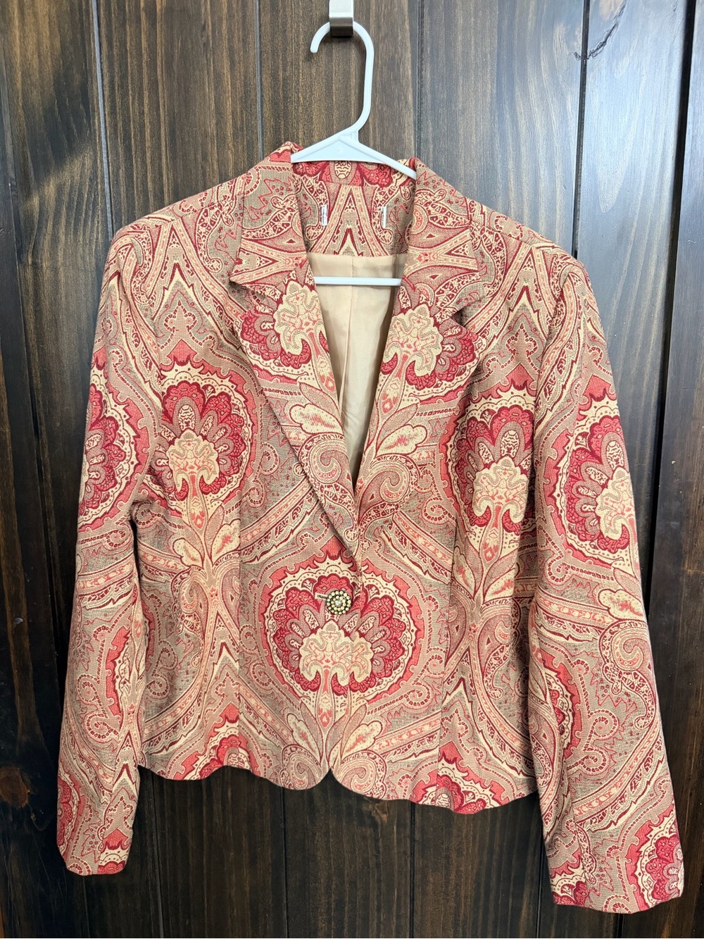 Judith Hart Collection Brocade Tapestry Blazer with Antique Button-Size:Large - Picture 2 of 7